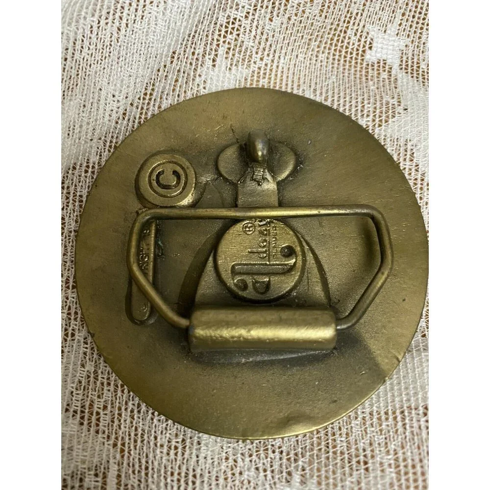 AMERICAN REVOLUTION BICENTENNIAL BELT BUCKLE 1776-1976 SOLID BRASS‎ VINTAGE